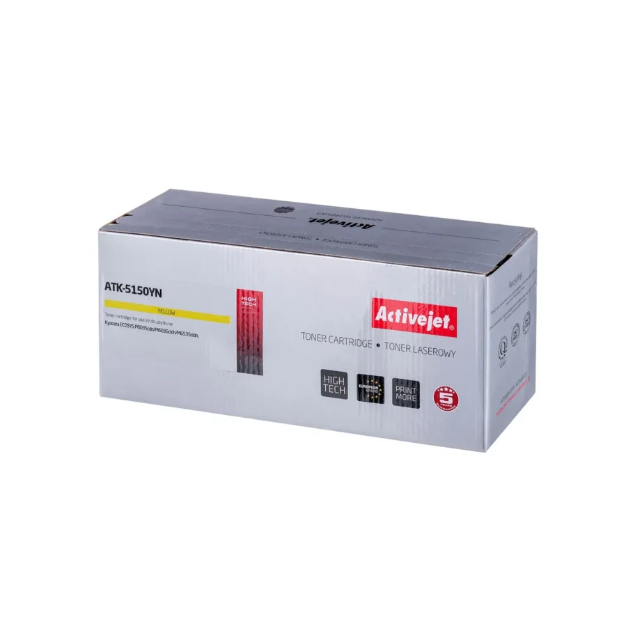 Activejet ATK-5150YN Supreme kollane tooner Kyocera TK-5150Y jaoks, 10 000 lehte, ühilduv, Kyocera Ecosys P6035cdn/M6035cidn/M6535cidn printeritele