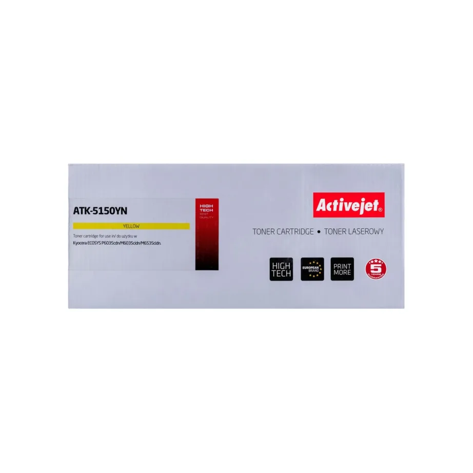 Activejet ATK-5150YN Supreme kollane tooner Kyocera TK-5150Y jaoks, 10 000 lehte, ühilduv, Kyocera Ecosys P6035cdn/M6035cidn/M6535cidn printeritele