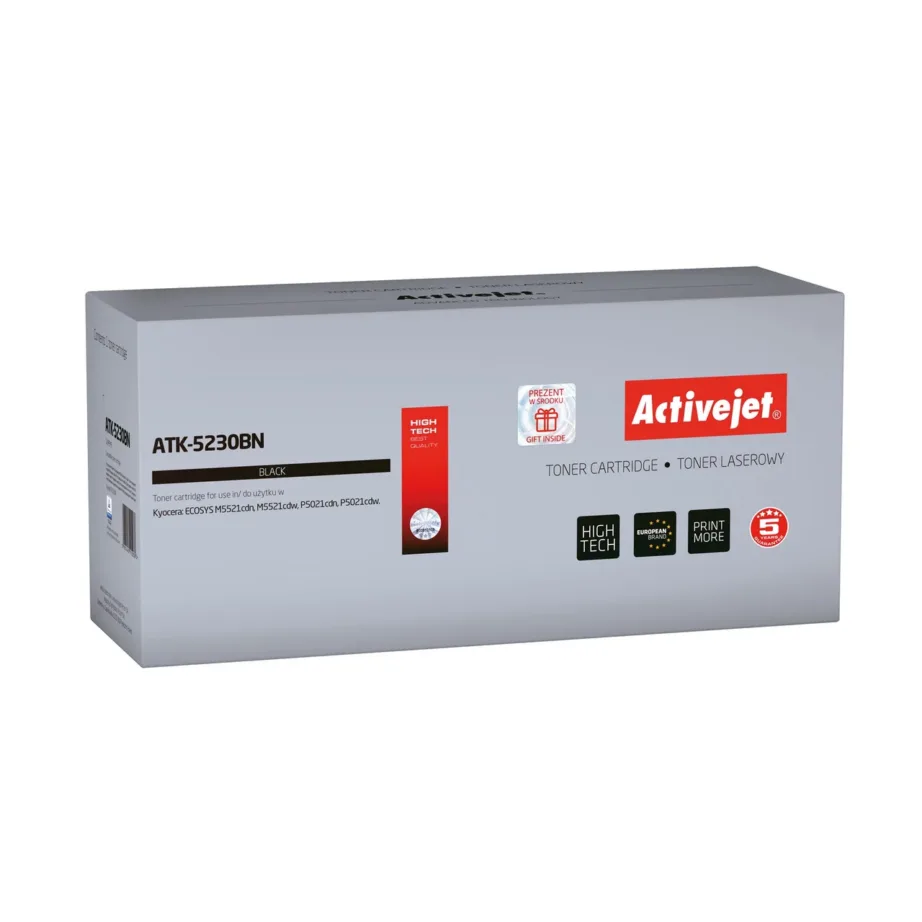Activejet ATK-5230BN must tooner, ühilduv Kyocera TK-5230K-ga, 2600 lk, Kyocera ECOSYS M5521/P5021 printerile, Supreme seeria