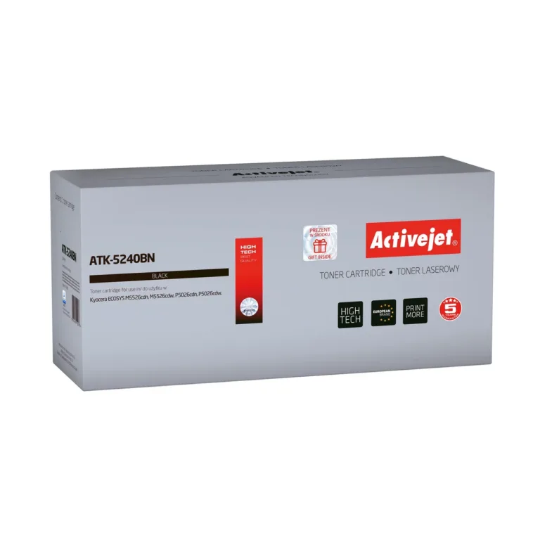 Activejet ATK-5240BN 4000 lk must lasertooner kiibiga Kyocera TK-5240K asenduseks, ühilduv ECOSYS P5026/M5526 printeritega