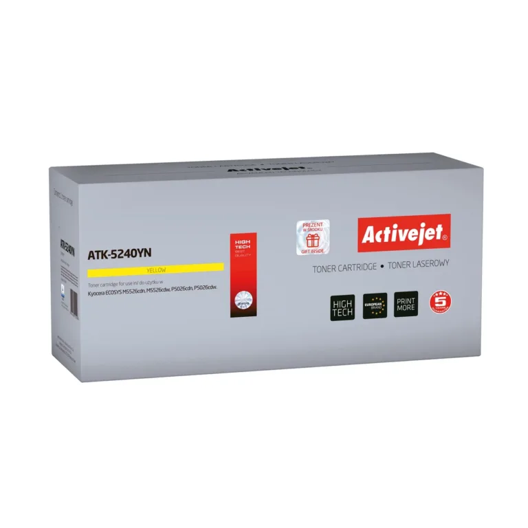 Activejet ATK-5240YN kollane tooner Kyocera TK-5240Y jaoks, 3000 lehte, kiibiga, Kyocera ECOSYS P5026/M5526 ühilduv