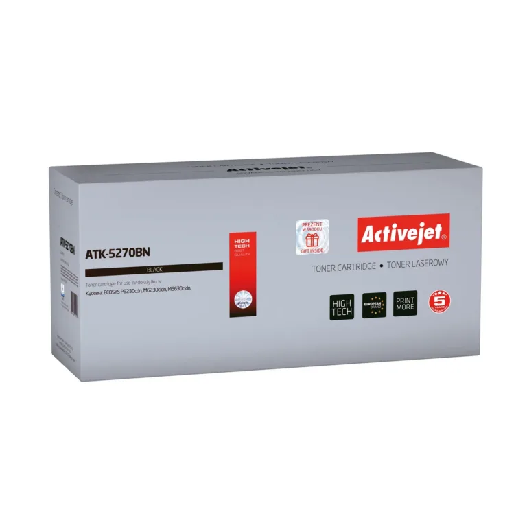 Activejet ATK-5270BN XL must lasertooner (Kyocera TK-5270K asendus, 8000 lehekülge, kiibiga, sobib Kyocera ECOSYS P6230cdn/M6230cidn/M6630cidn)