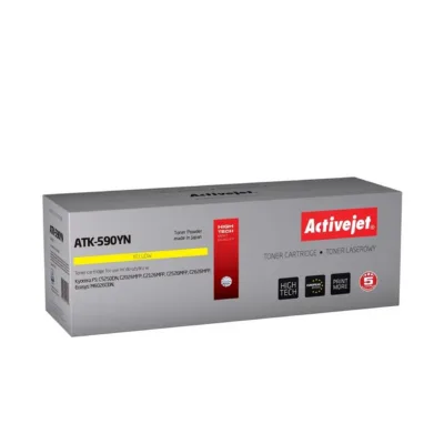 Activejet ATK-590YN kollane toonerkassett Kyocera printerile, TK-590Y asendus, 5000 lehekülge