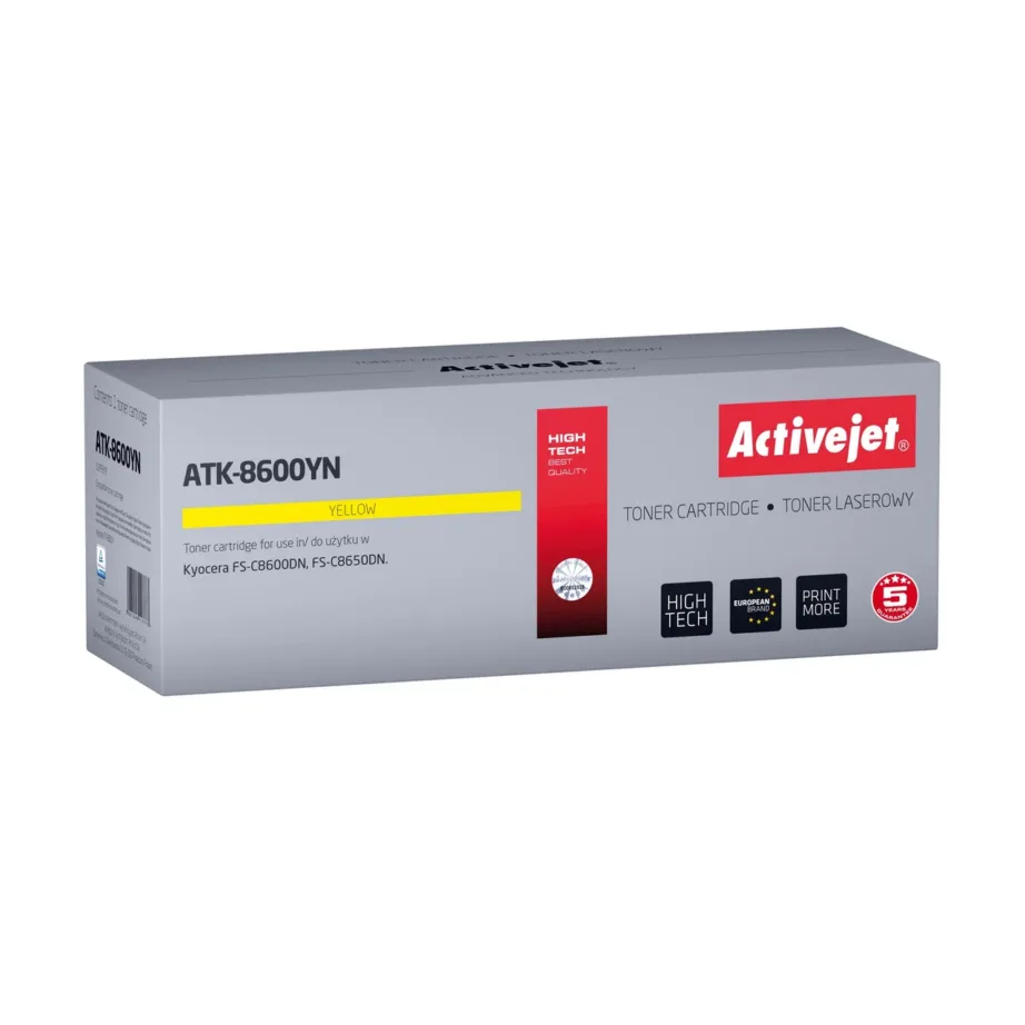 Activejet ATK-8600YN Supreme kollane lasertooner Kyocera TK-8600Y jaoks, 20 000 lehte, ühilduv, 1 tk