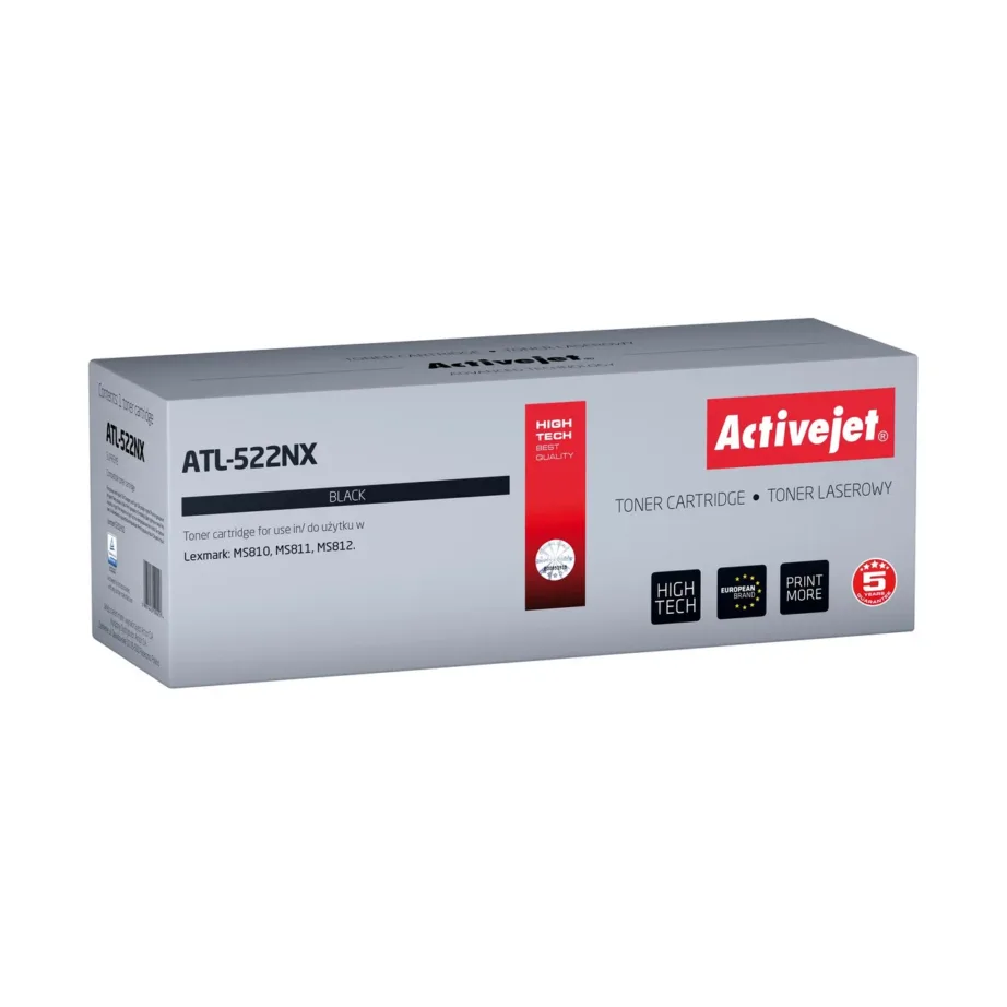 Activejet ATL-522NX must lasertooner Lexmark MS710/MS711/MS810/MS811/MS812 printeritele, 25 000 lehekülge