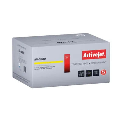 Activejet ATL-80YNX kollane toonerkassett Lexmark CX410/510 jaoks, asendab 80C2HYE, 3000 lehekülge