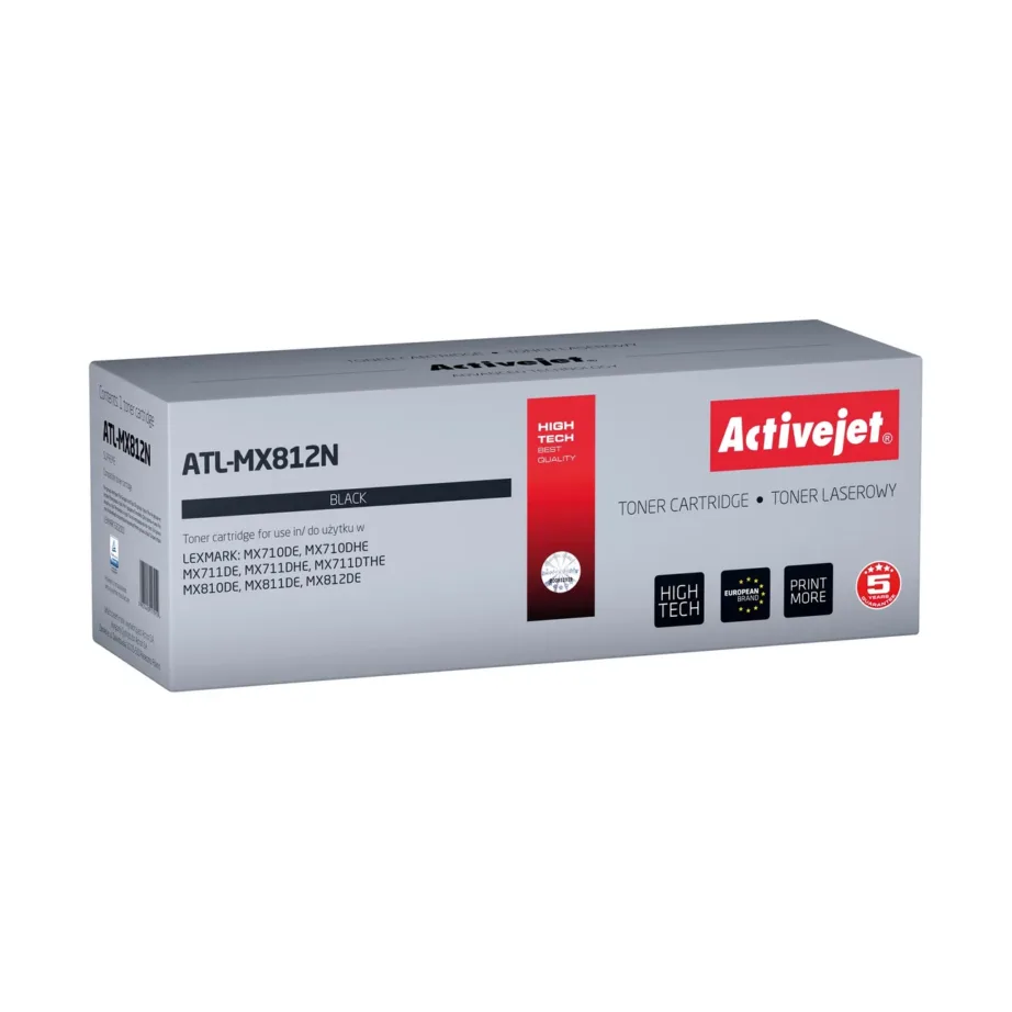 Activejet ATL-MX812N must lasertooneri kassett (Lexmark 62D2000 ühilduv, 6000 lehekülge, Supreme seeria, sobib Lexmark MX710/711/810/811/812 printeritele)