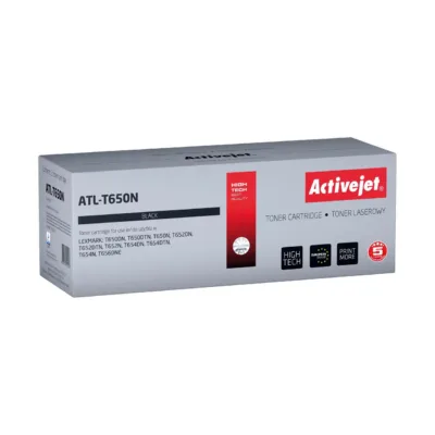 Activejet ATL-T650N must toonerkassett Lexmark T650A11E asendamiseks, 7000 lehekülge, ühilduv T650/T652/T654/T656 seeriaga
