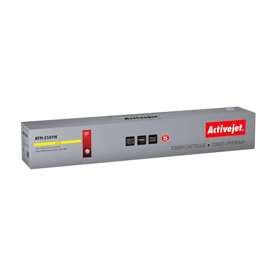 Activejet ATM-216YN Supreme kollane tooner Konica Minolta TN216Y asenduskassetiks, 26 000 lehte, ühilduv Bizhub C220/C280/C360, 1 tk