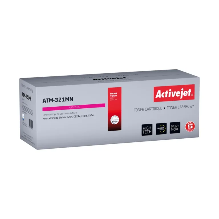 Activejet ATM-321MN magenta lasertooner Konica Minolta Bizhub C224/C224e/C284/C364 jaoks, asendab TN321M, 25 000 lehekülge