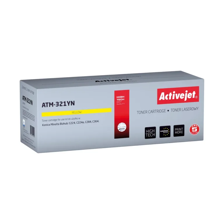 Activejet ATM-321YN kollane lasertooner Konica Minolta Bizhub C224/C224e/C284/C364 printerile, TN321Y asendus, 25 000 lehte