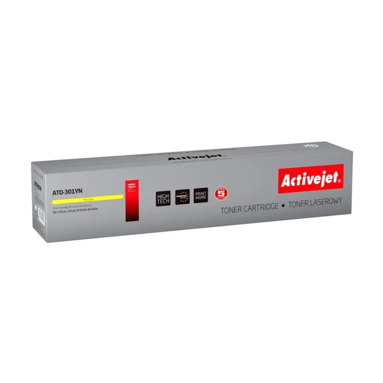 Activejet ATO-301YN kollane 1500-leheline lasertoonerkassett OKI C301dn/MC332dn/M321dn/MC342dn printeritele, asendus OKI 44973533