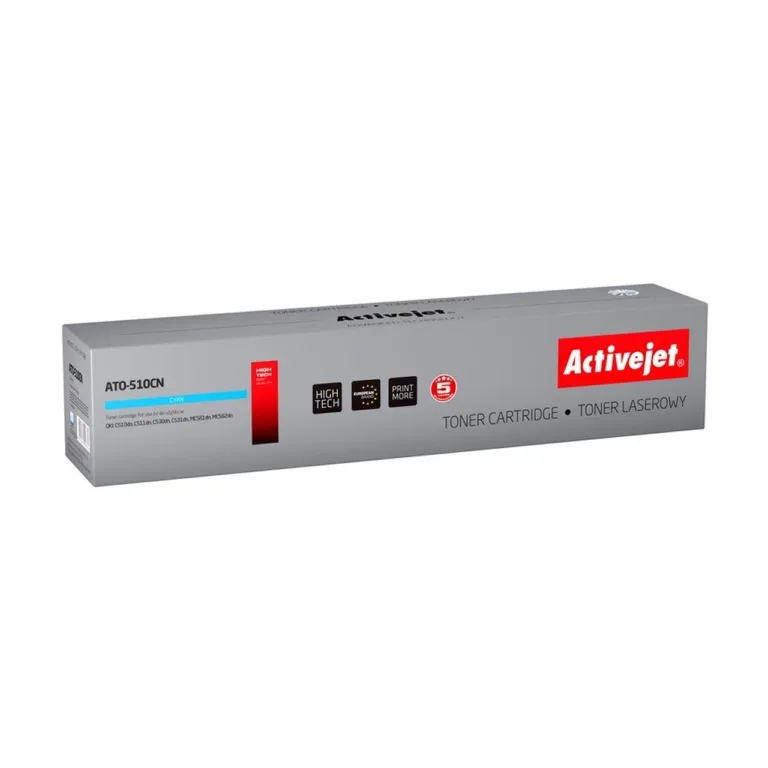Activejet ATO-510CN tsüaan toonerkassett (OKI 44469724 asendus, 5000 lk, ühilduv OKI C510dn/C511dn/C530dn/C531dn/MC561dn/MC562dn, 1 tk)
