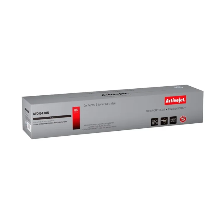 Activejet ATO-B430N must lasertooner (7000 lk, asendustoode OKI 43979202-le, ühilduv B430d/B430dn/B440dn/MB460/MB470/MB480-ga)