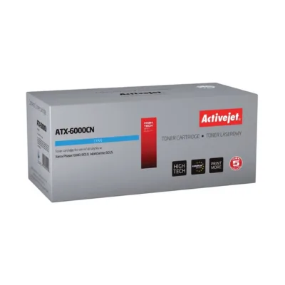 Activejet ATX-6000CN tsüaansinine asendustooner Xerox 106R01631, 1000 lk, Xerox Phaser 6000/6010 ja WorkCentre 6015 laserprinterile