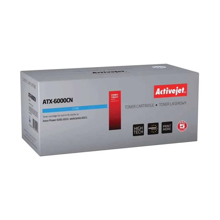 Activejet ATX-6000CN tsüaansinine asendustooner Xerox 106R01631, 1000 lk, Xerox Phaser 6000/6010 ja WorkCentre 6015 laserprinterile