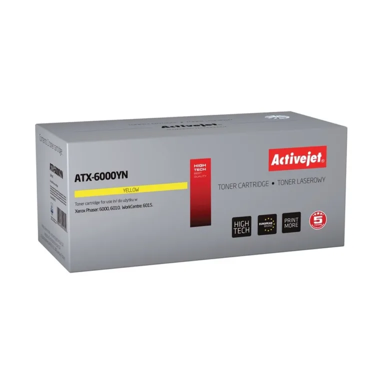 Activejet ATX-6000YN kollane lasertooner Xerox 106R01633 jaoks, 1000 lk, ühilduv Phaser 6000/6010 ja WorkCentre 6015-ga
