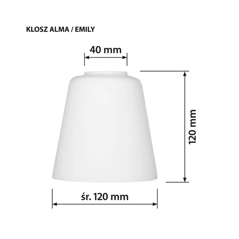 Activejet EMILY/ALMA 12 cm valge klaasist lambivari kontorisse, elutuppa ja magamistuppa