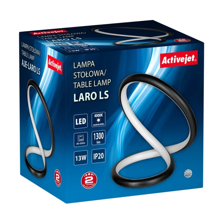 Activejet LARO AJE-LARO LS 23 cm must LED laualamp 13W, 1300 lm, 4000K, siseruumidesse