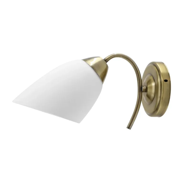 Activejet NIKITA 1P Patina E27 60W ümar klaasist ja metallist seinavalgusti elutuppa ja magamistuppa, IP20, pirn ei kuulu komplekti