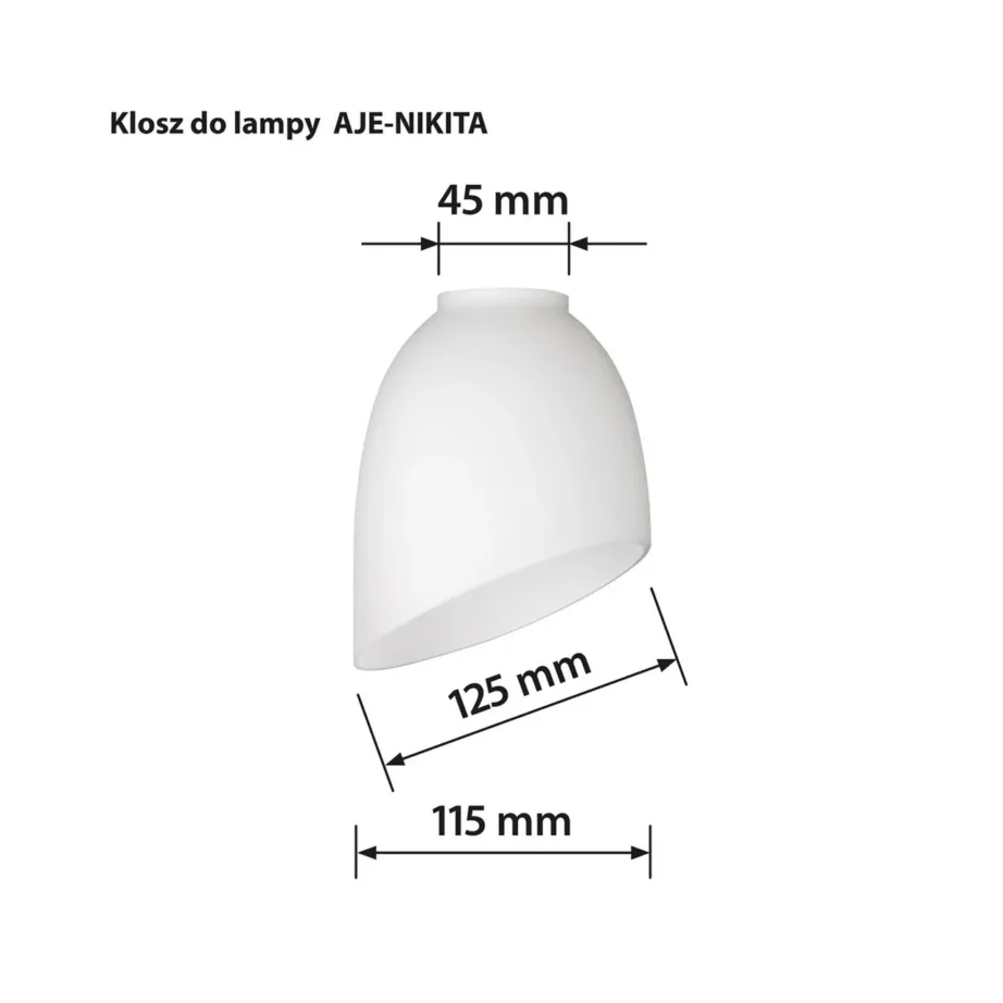 Activejet Nikita valge klaasist lambivari 26 × 12 × 12,5 cm lae- ja põrandalampidele, 1 tk