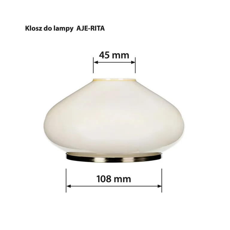 Activejet Rita 18 × 10,5 × 12 cm ecru klaasist lambivari, 1 tk, sobib lae- ja seinavalgustitele