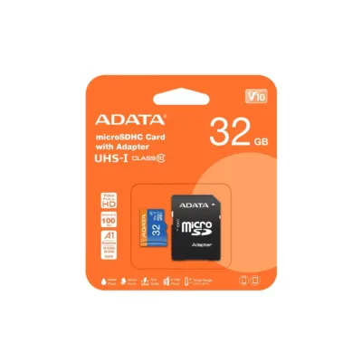ADATA AUSDH32GUICL10A1-RA1 32GB microSDHC UHS-I Class 10 mälukaart 85 MB/s sinine/must SD-adapteriga