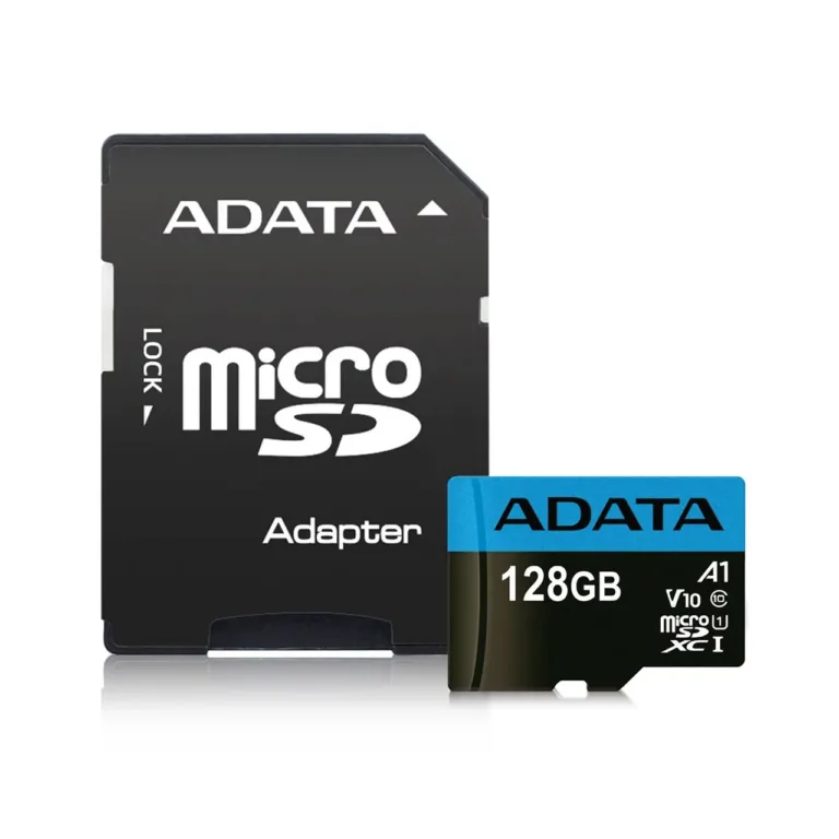 ADATA Premier AUSDX128GUICL10A1-RA1 128GB MicroSDXC UHS-I Class 10 mälukaart must-sinine, kuni 85MB/s, SD-adapteriga