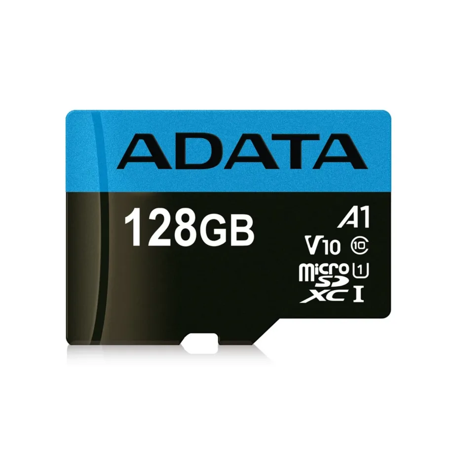 ADATA Premier AUSDX128GUICL10A1-RA1 128GB MicroSDXC UHS-I Class 10 mälukaart must-sinine, kuni 85MB/s, SD-adapteriga