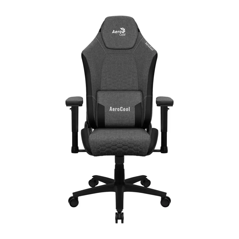 Aerocool AEROCROWN-ASH-BLACK 150 kg ergonoomiline mänguritool, AeroWeave kangas, must, reguleeritavad käetoed, terasraam, 123–133 cm – 2