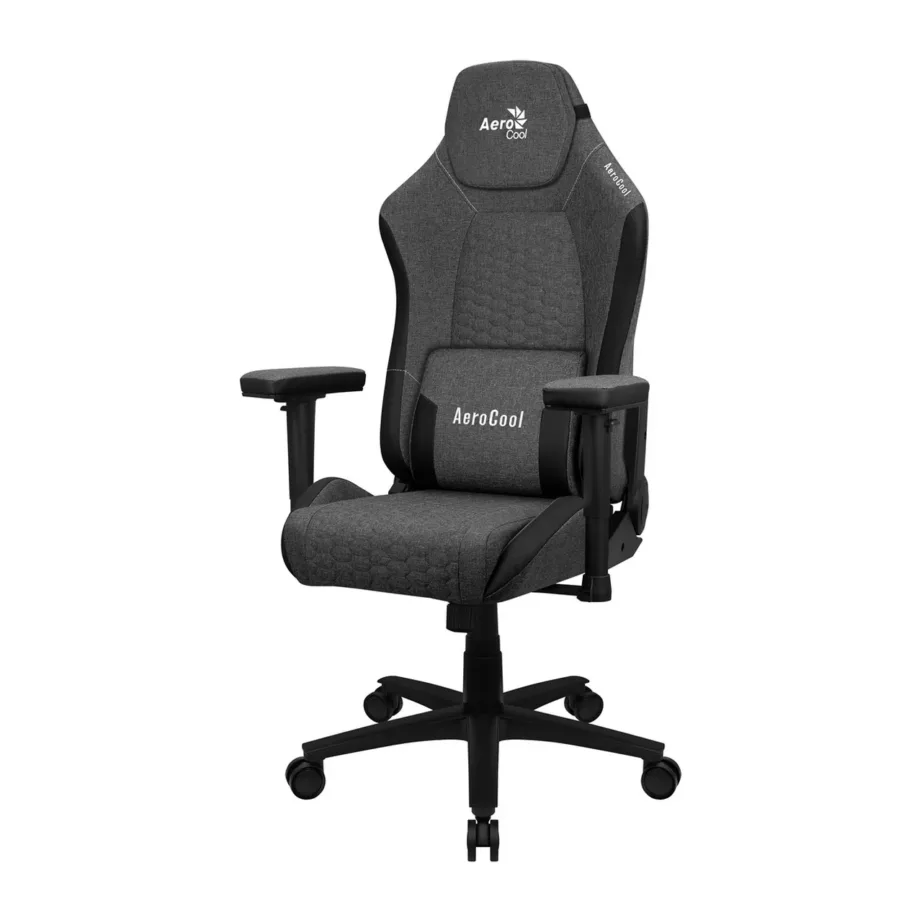 Aerocool AEROCROWN-ASH-BLACK 150 kg ergonoomiline mänguritool, AeroWeave kangas, must, reguleeritavad käetoed, terasraam, 123–133 cm