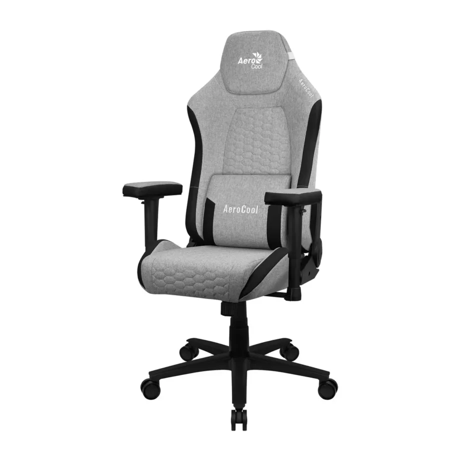 Aerocool AEROCROWN-ASH-GREY ergonoomiline hall mänguritool, kõrge tihedusega polster, 2D käetoed, AeroWeave kangas, terasraam, max 150 kg