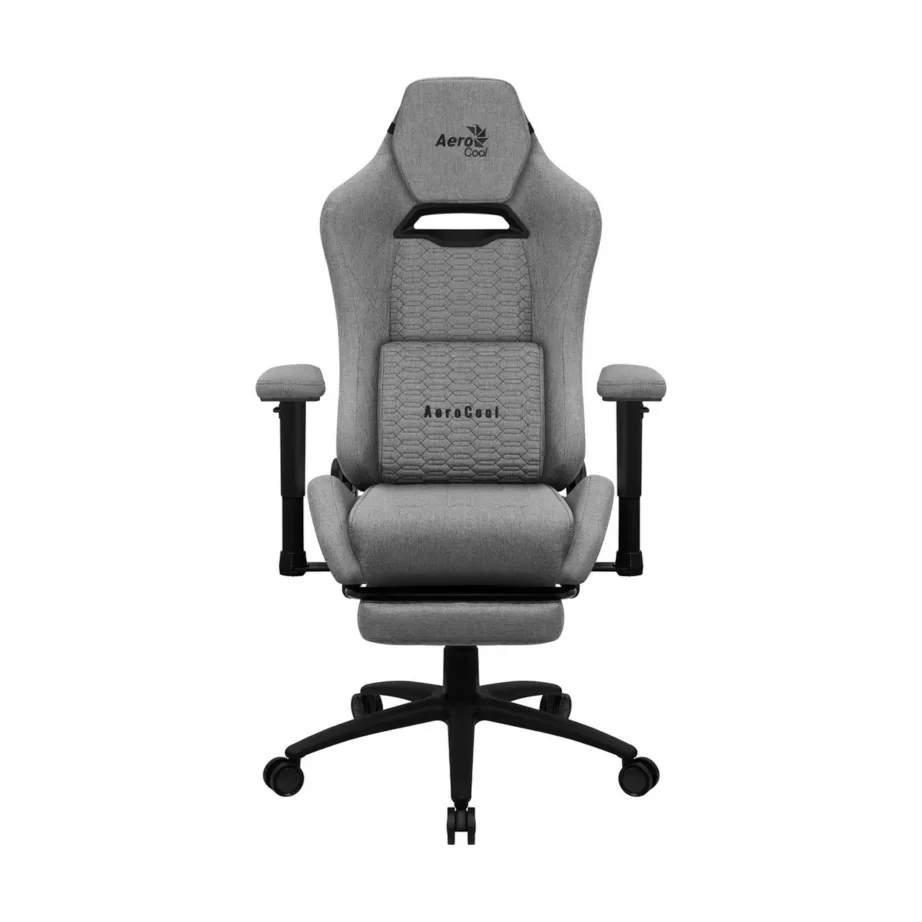 Aerocool AEROROYAL-ASH-GREY ergonoomiline hall mänguritool, terasraam, AeroWeave kangas, 2D käetoed, jalgade tugi, kuni 150 kg – 2
