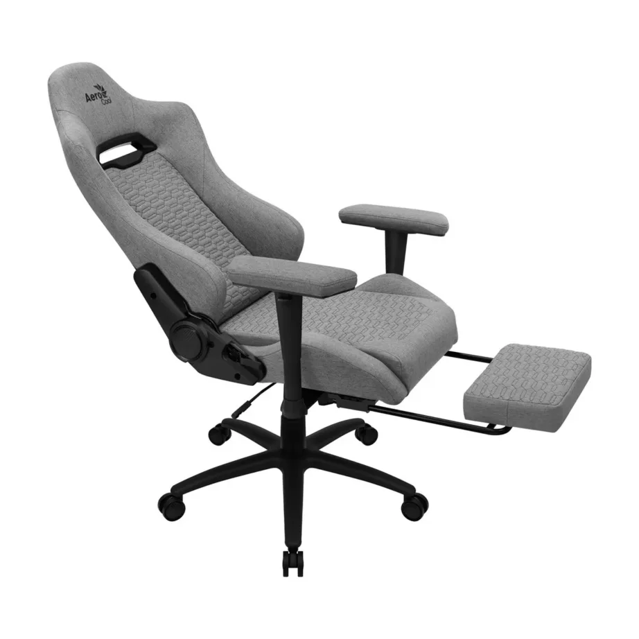 Aerocool AEROROYAL-ASH-GREY ergonoomiline hall mänguritool, terasraam, AeroWeave kangas, 2D käetoed, jalgade tugi, kuni 150 kg – 3