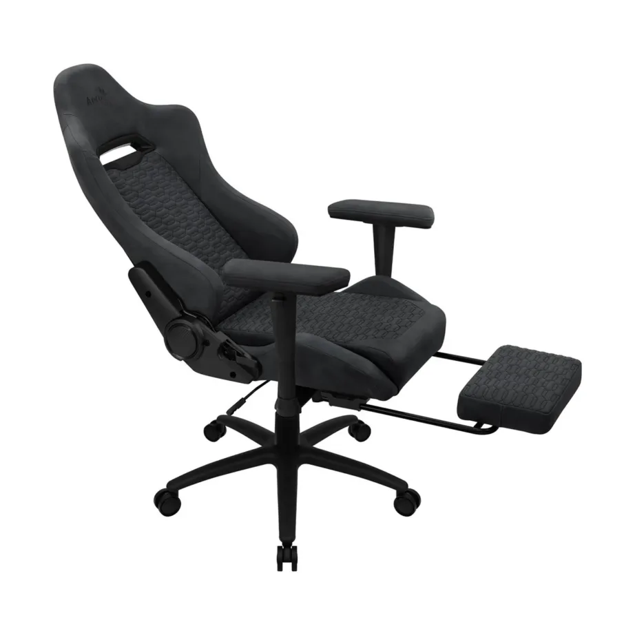 Aerocool AEROROYAL-SLATE-GREY hall 133 cm pöörlev ergonoomiline mänguritool, jalgade toega, AeroSuede, terasraam, 2D käetoed, 150 kg kandevõime – 3