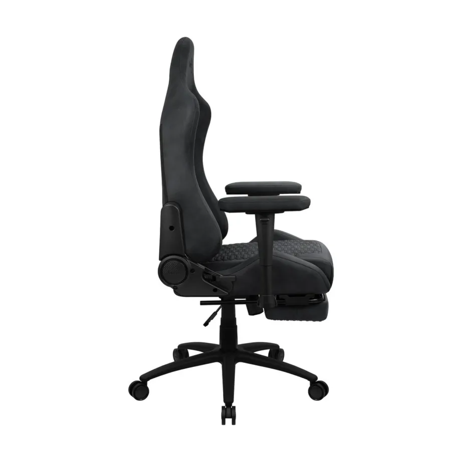Aerocool AEROROYAL-SLATE-GREY hall 133 cm pöörlev ergonoomiline mänguritool, jalgade toega, AeroSuede, terasraam, 2D käetoed, 150 kg kandevõime – 4