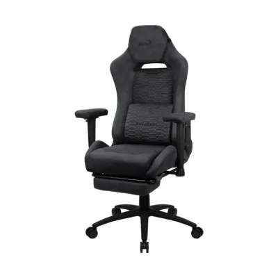 Aerocool AEROROYAL-SLATE-GREY hall 133 cm pöörlev ergonoomiline mänguritool, jalgade toega, AeroSuede, terasraam, 2D käetoed, 150 kg kandevõime