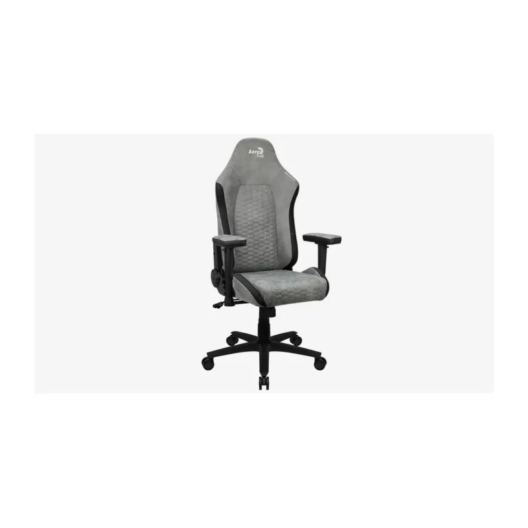 Aerocool Crown AEROCROWN-STONE-GREY 52x52 cm hall kunstnahast universaalne mänguritool, 2D reguleeritavate polsterdatud käetugede ja AeroSuede kattega, terasraam, maksimaalne kandevõime 150 kg