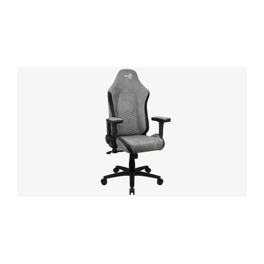 Aerocool Crown AEROCROWN-STONE-GREY 52×52 cm hall kunstnahast universaalne mänguritool, 2D reguleeritavate polsterdatud käetugede ja AeroSuede kattega, terasraam, maksimaalne kandevõime 150 kg – 7