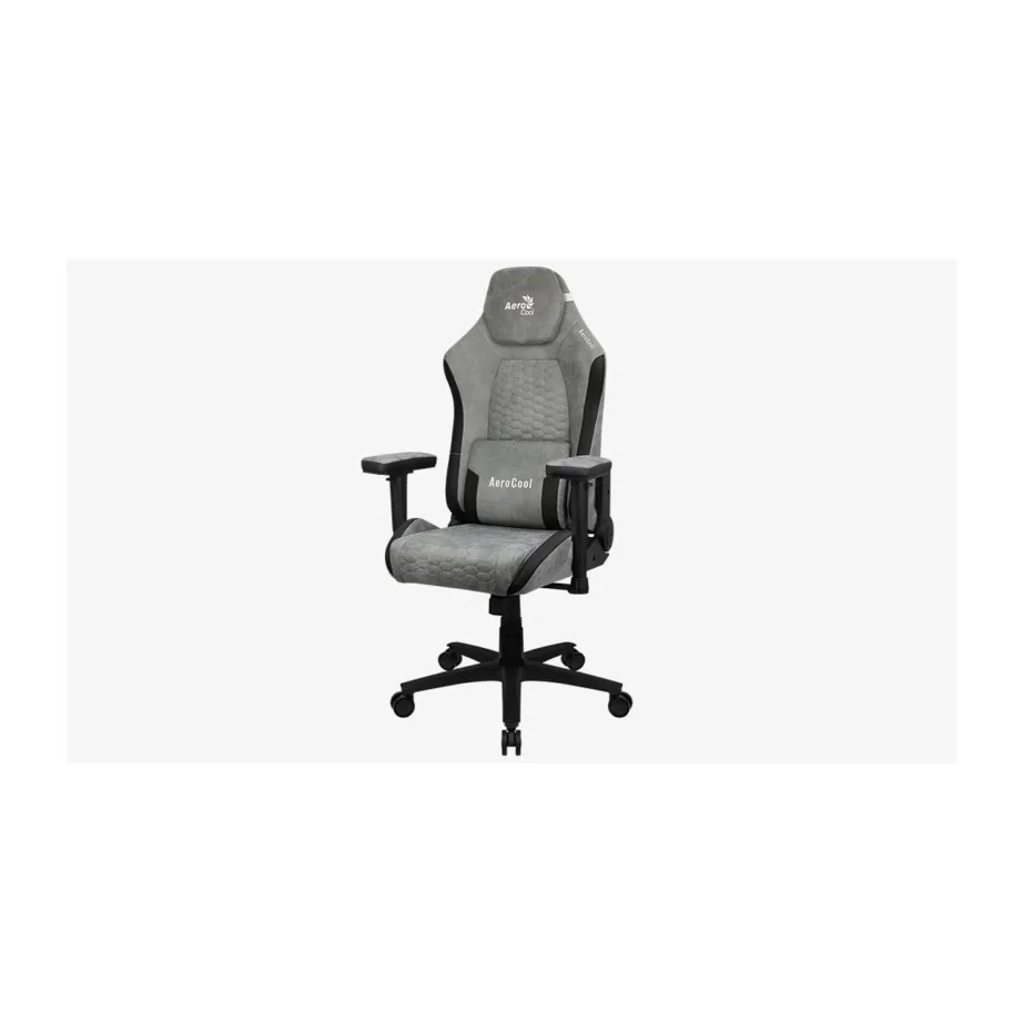 Aerocool Crown AEROCROWN-STONE-GREY 52×52 cm hall kunstnahast universaalne mänguritool, 2D reguleeritavate polsterdatud käetugede ja AeroSuede kattega, terasraam, maksimaalne kandevõime 150 kg – 10