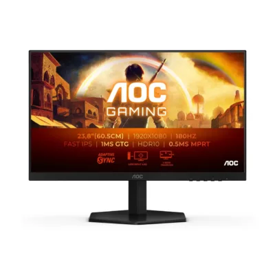 AOC 24G42E 24" (61 cm) Full HD 180 Hz Fast IPS mängurimonitor, HDR10, must, VESA, madal viivitus