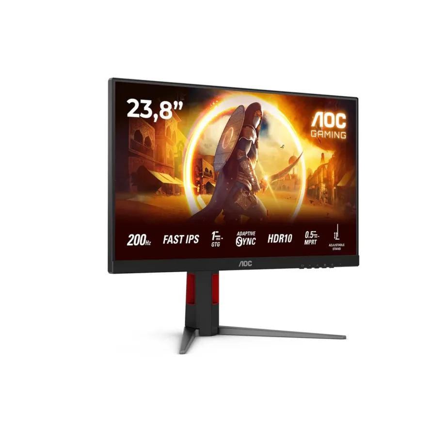 AOC 24G4HA 23,8″ 200 Hz Fast IPS Full HD mängurimonitor, HDR10, 1 ms, reguleeritav kõrgus, must/punane, sisseehitatud kõlaritega – 16