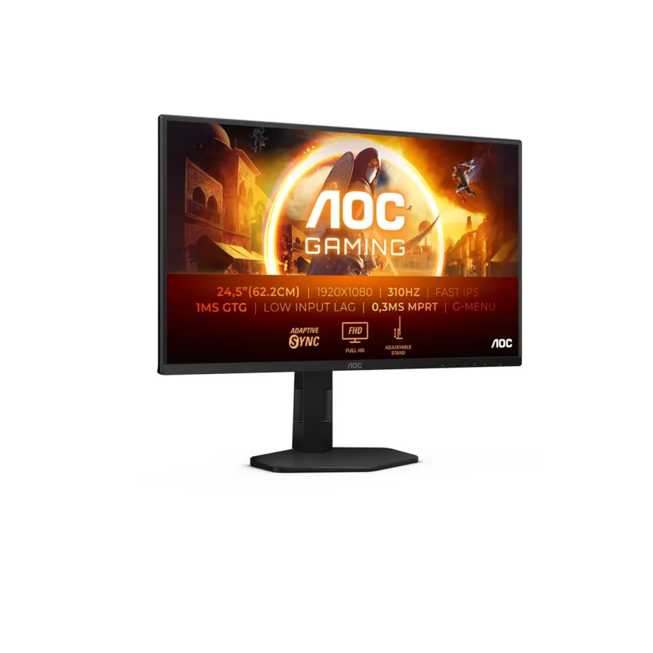 AOC 25G4SXU 24,5” 310Hz Fast IPS Full HD must-hall mängurimonitor, 1 ms, HDR10, Nvidia G-SYNC, VESA, kõrguse reguleerimine – 6