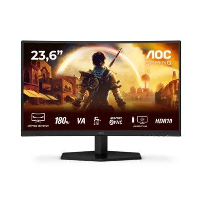 AOC C24G42E 23,6'' 180 Hz kumer Full HD LED mängurimonitor, must, VA-paneel, 4 ms, HDR10, sisseehitatud kõlaritega