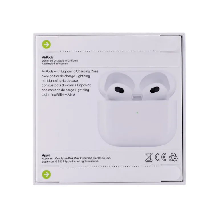Apple AirPods 3. põlvkond MPNY3TY/A valged IPX4 juhtmevabad in-ear kõrvaklapid Lightning-laadimiskarbiga, H1 kiip, kuni 6 tundi kasutusaega, sobib Apple seadmetele