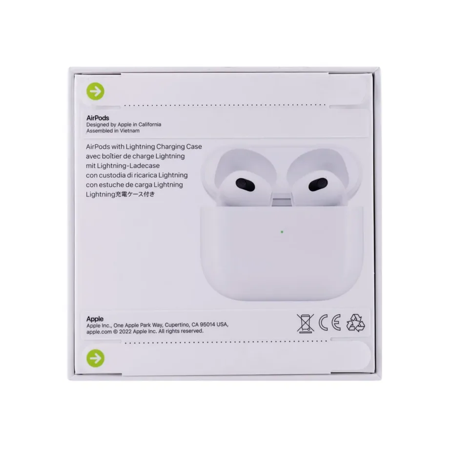 Apple AirPods 3. põlvkond MPNY3TY/A valged IPX4 juhtmevabad in-ear kõrvaklapid Lightning-laadimiskarbiga, H1 kiip, kuni 6 tundi kasutusaega, sobib Apple seadmetele – 10