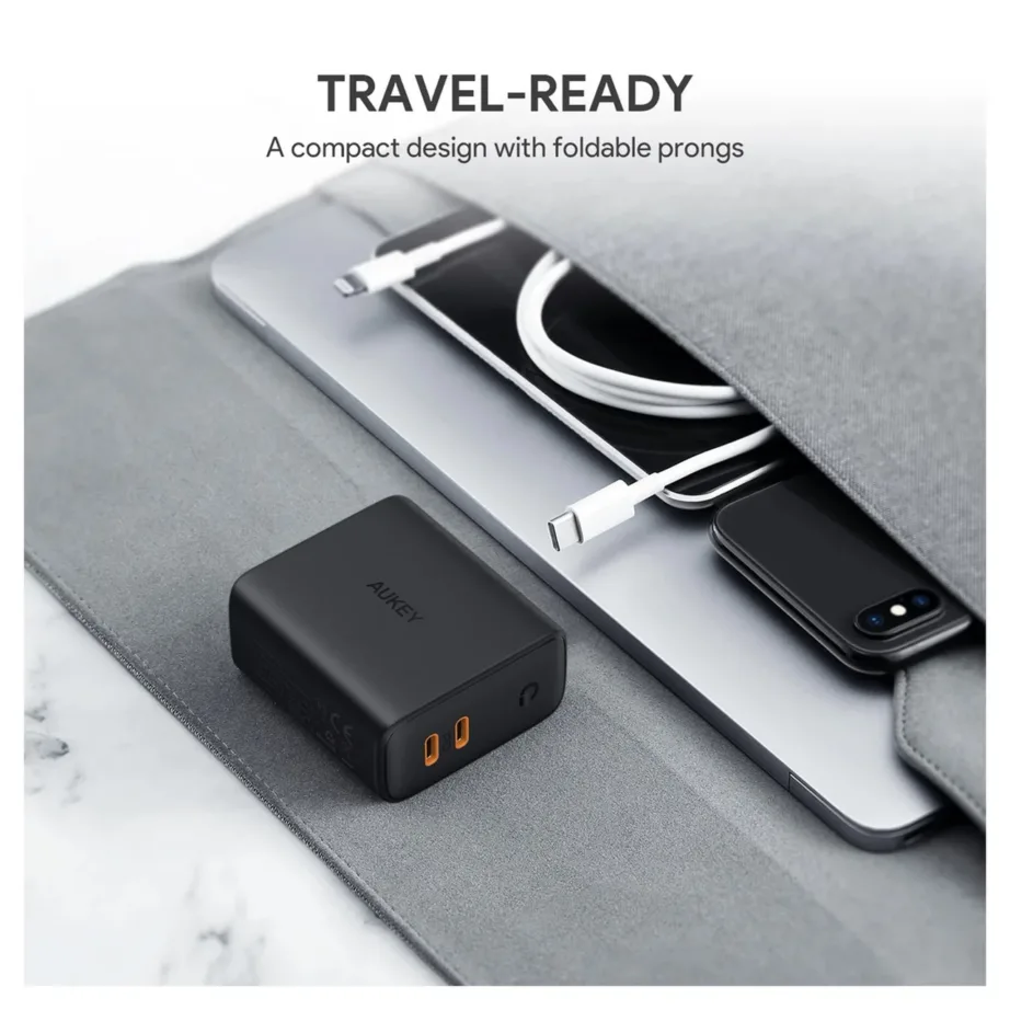AUKEY PA-D2 36W must USB-C seinalaadija, 64x60x29 mm, ühilduv iPhone, iPad, MacBook, Samsung, Nintendo Switch – 3
