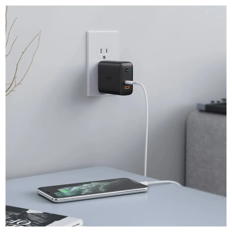 AUKEY PA-D2 36W must USB-C seinalaadija, 64x60x29 mm, ühilduv iPhone, iPad, MacBook, Samsung, Nintendo Switch – 4