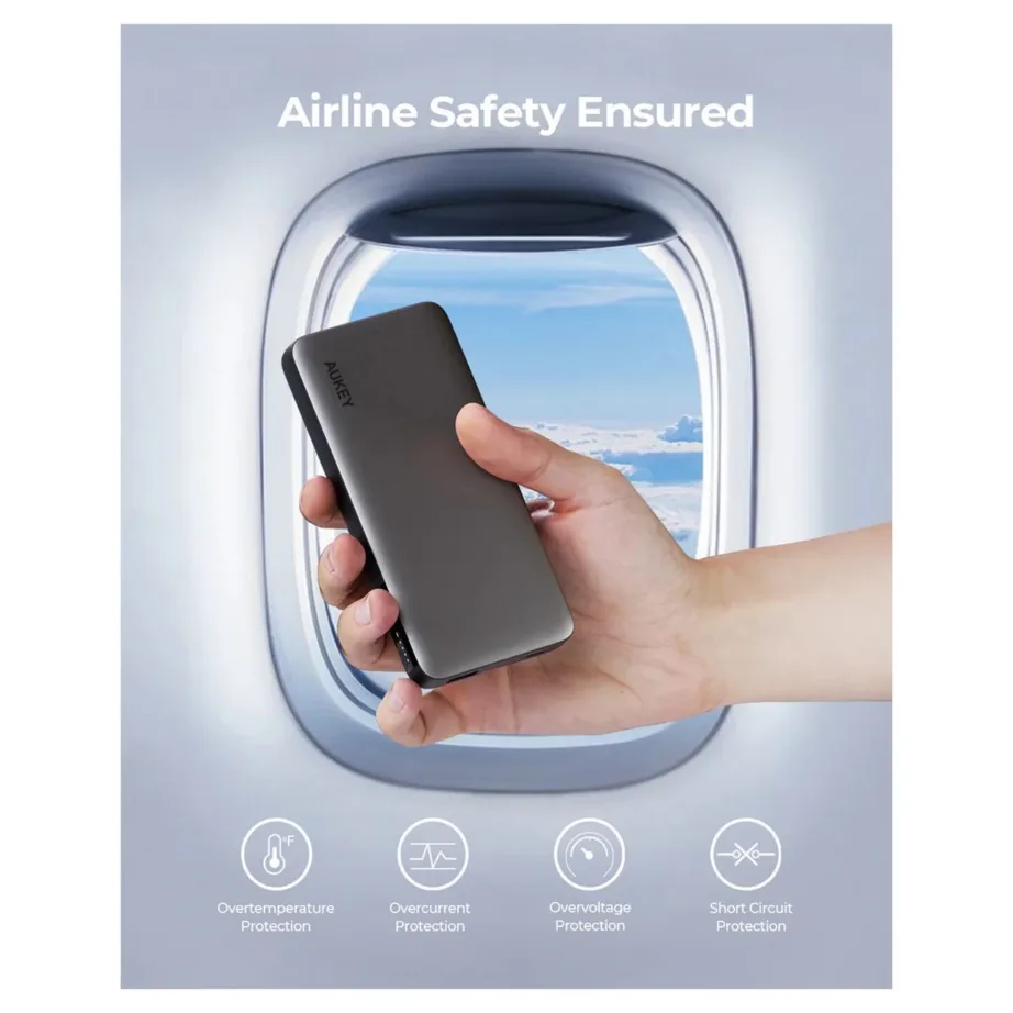 AUKEY PB-Y41 10000mAh hall LiPo akupank USB-C sisendiga, 2 seadmele – 3