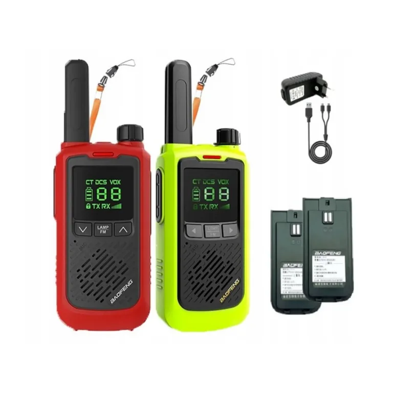 Baofeng BF-T17 16-kanaliline roheline PMR raadiosaatja (2 tk komplektis, 10 km ulatus, VOX-funktsioon, mürasummutus, 1500 mAh aku, lastele ja täiskasvanutele)